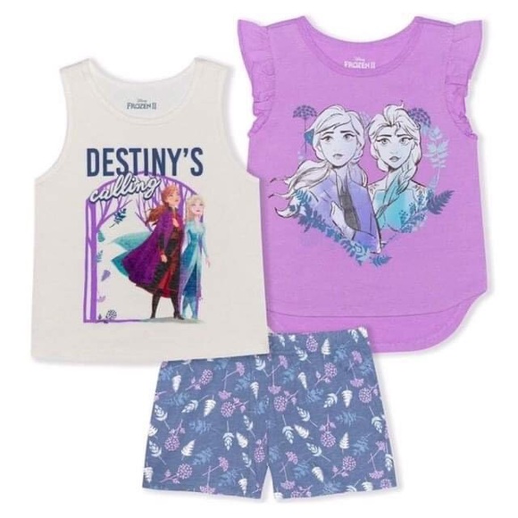 Disney Other - Disney Frozen Elsa Anna purple shorts set